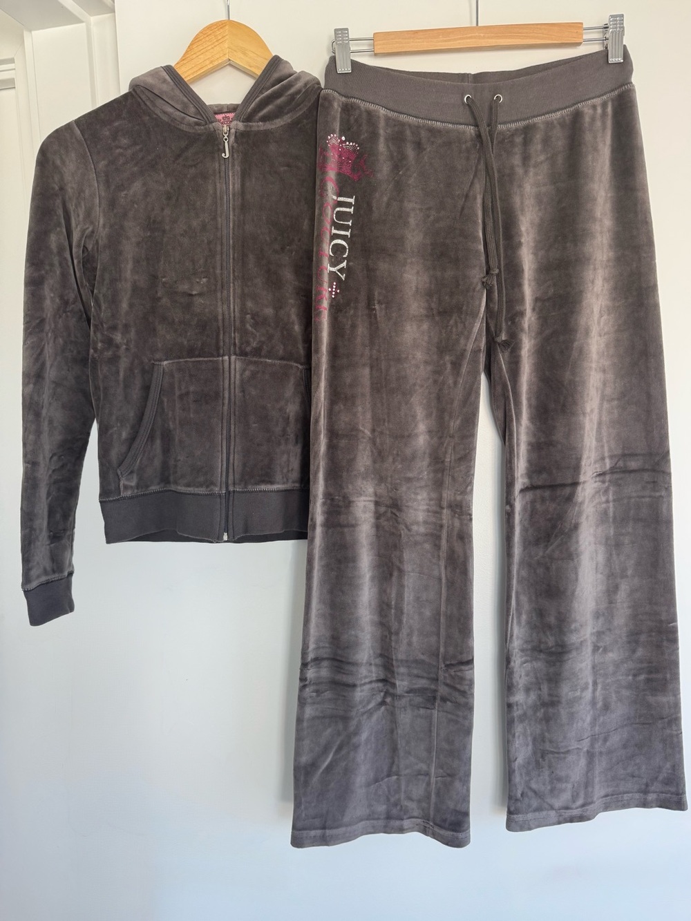 Vintage Juicy Couture Gray Velour Tracksuit Set